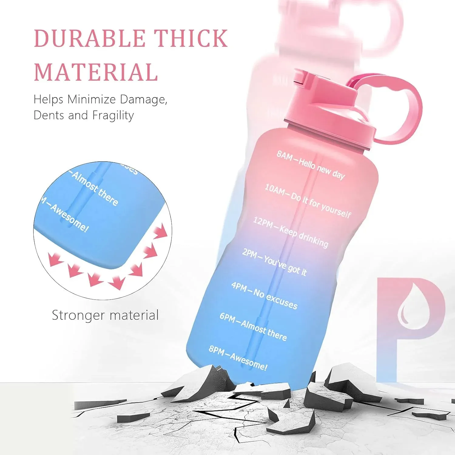 3.8L Extreme Sipper Water Jug with Motivatioanl Time Marker