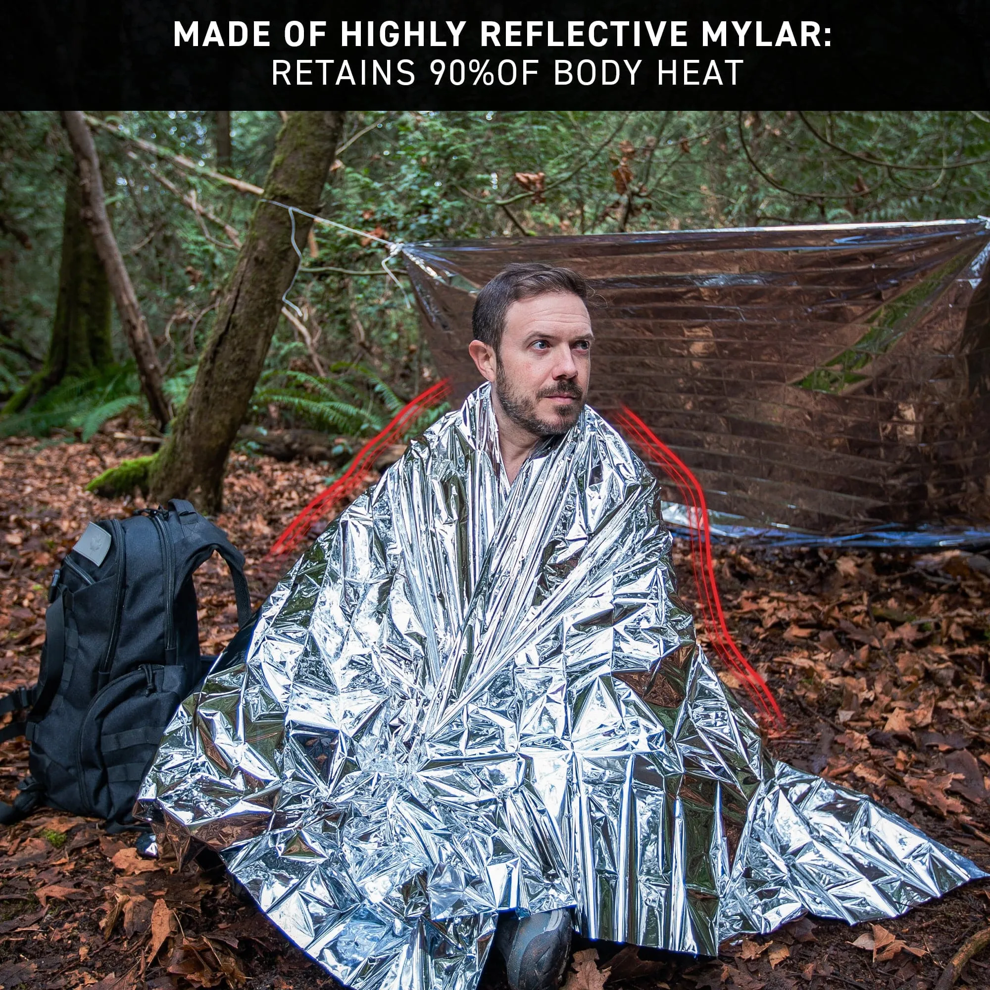 72HRS Extra Large MIL-SPEC Emergency Mylar Thermal Blanket