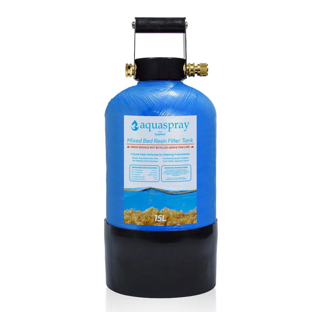 AquaSpray 12 Gallon Rolling Water Tank with Di Resin Tank and Waterfed Pole for Window and Solar Panel Cleaning