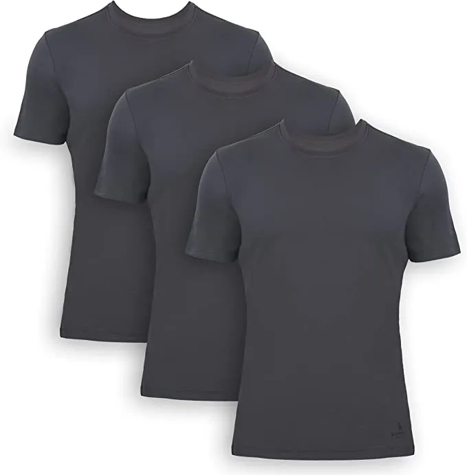 Bambooven Men’s Crew-Neck T-Shirt – Classic O-Neck (3 Pack)