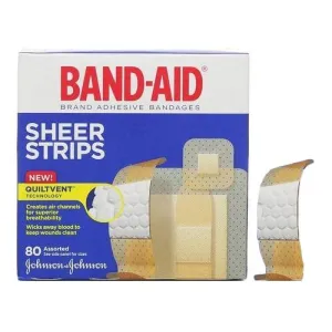 Band-Aid® Adhesive Bandage, Sheer Strip, Assorted