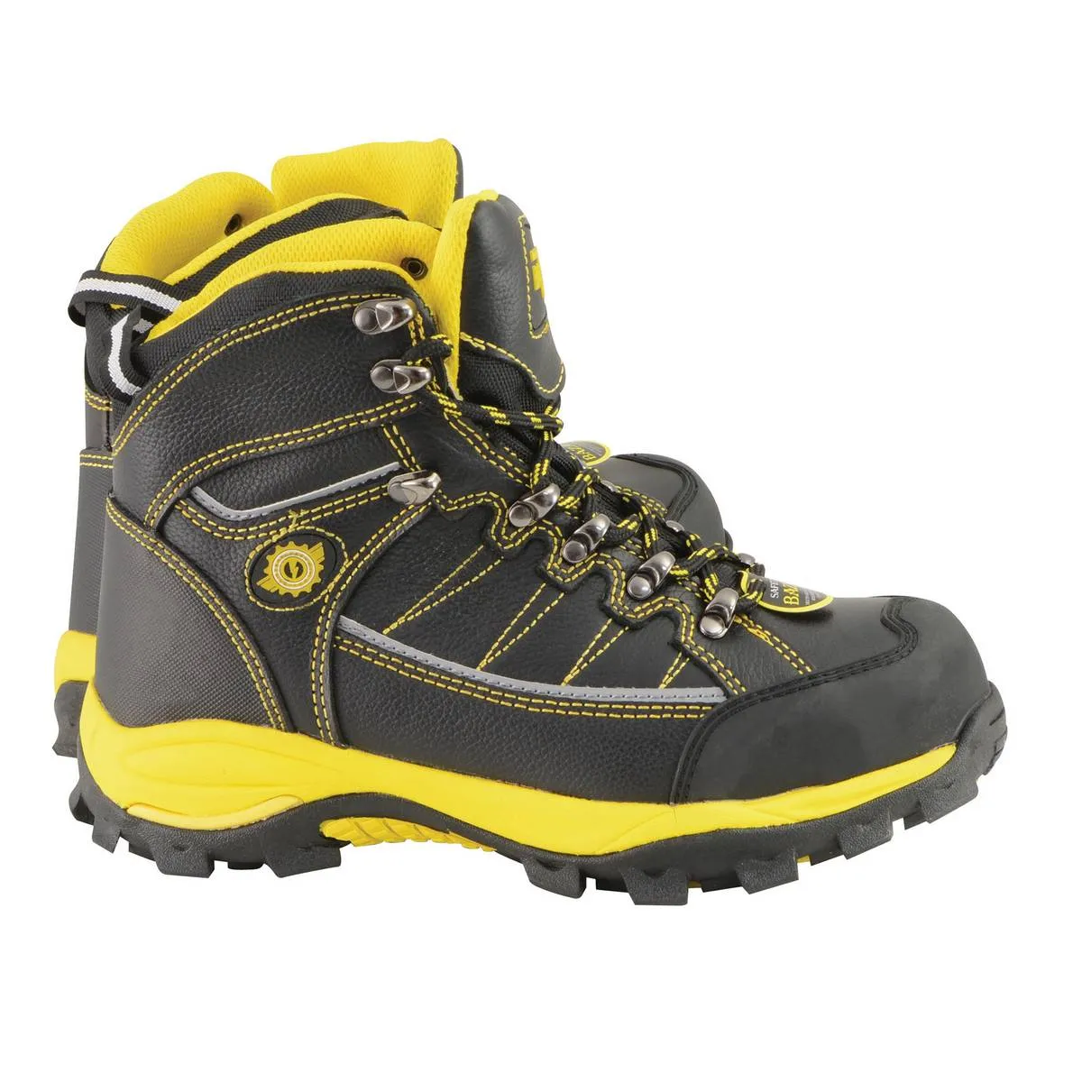 Bazalt MBM9123ST Men's Black with Yellow Water and Frost Proof Leather Boots with Composite-Toe