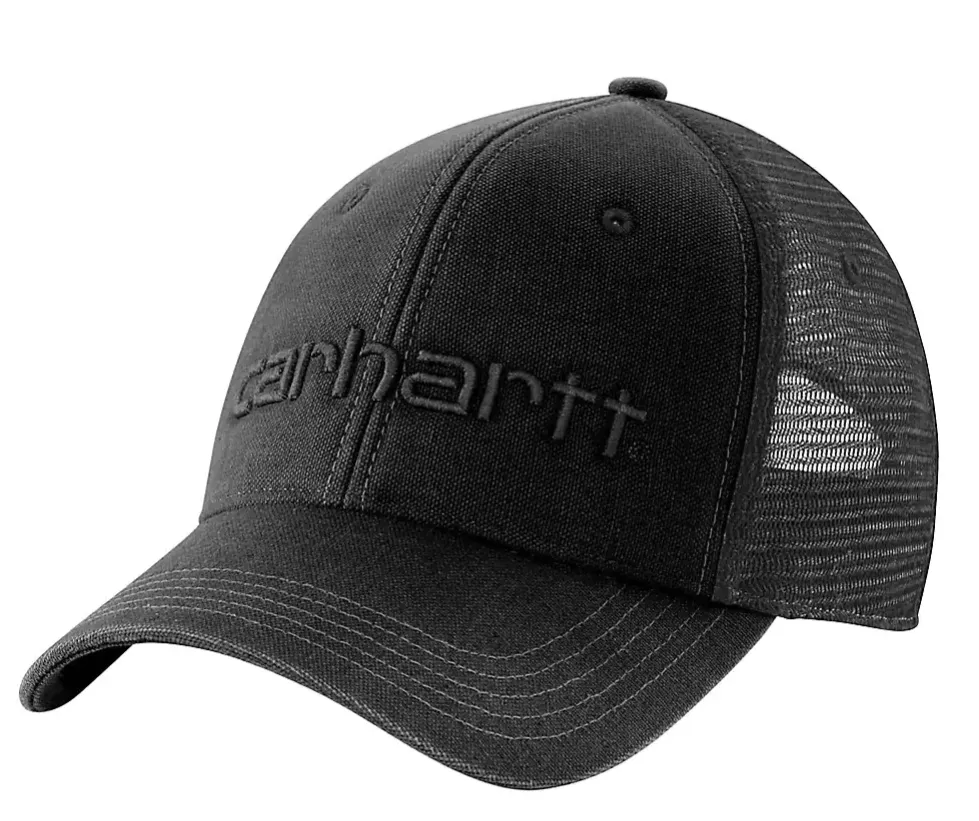 Carhartt Canvas Mesh-Back Logo Graphic Cap | Black, Fire Red