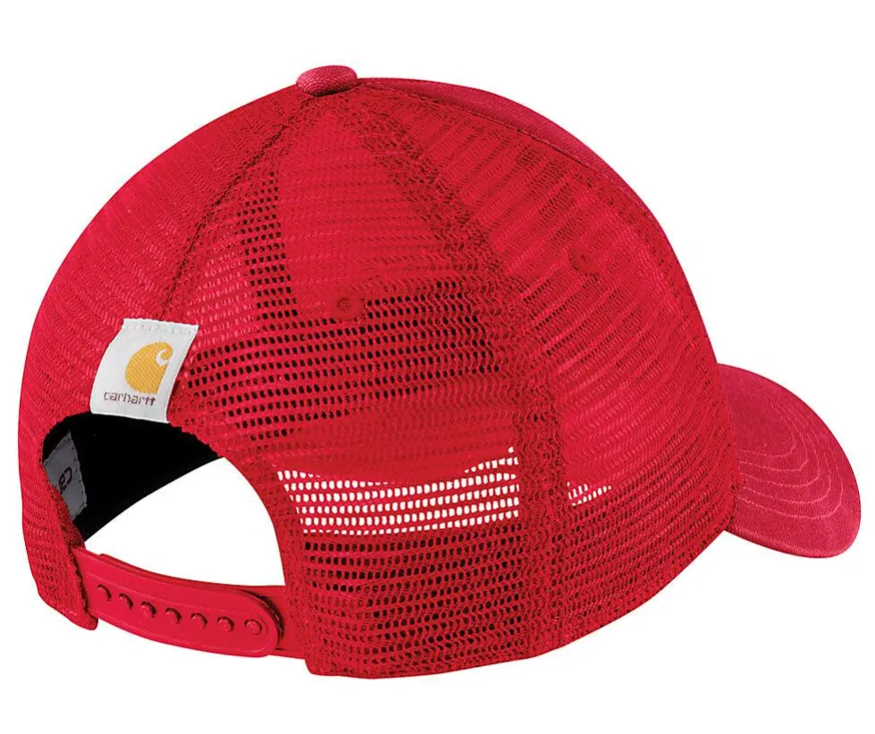 Carhartt Canvas Mesh-Back Logo Graphic Cap | Black, Fire Red