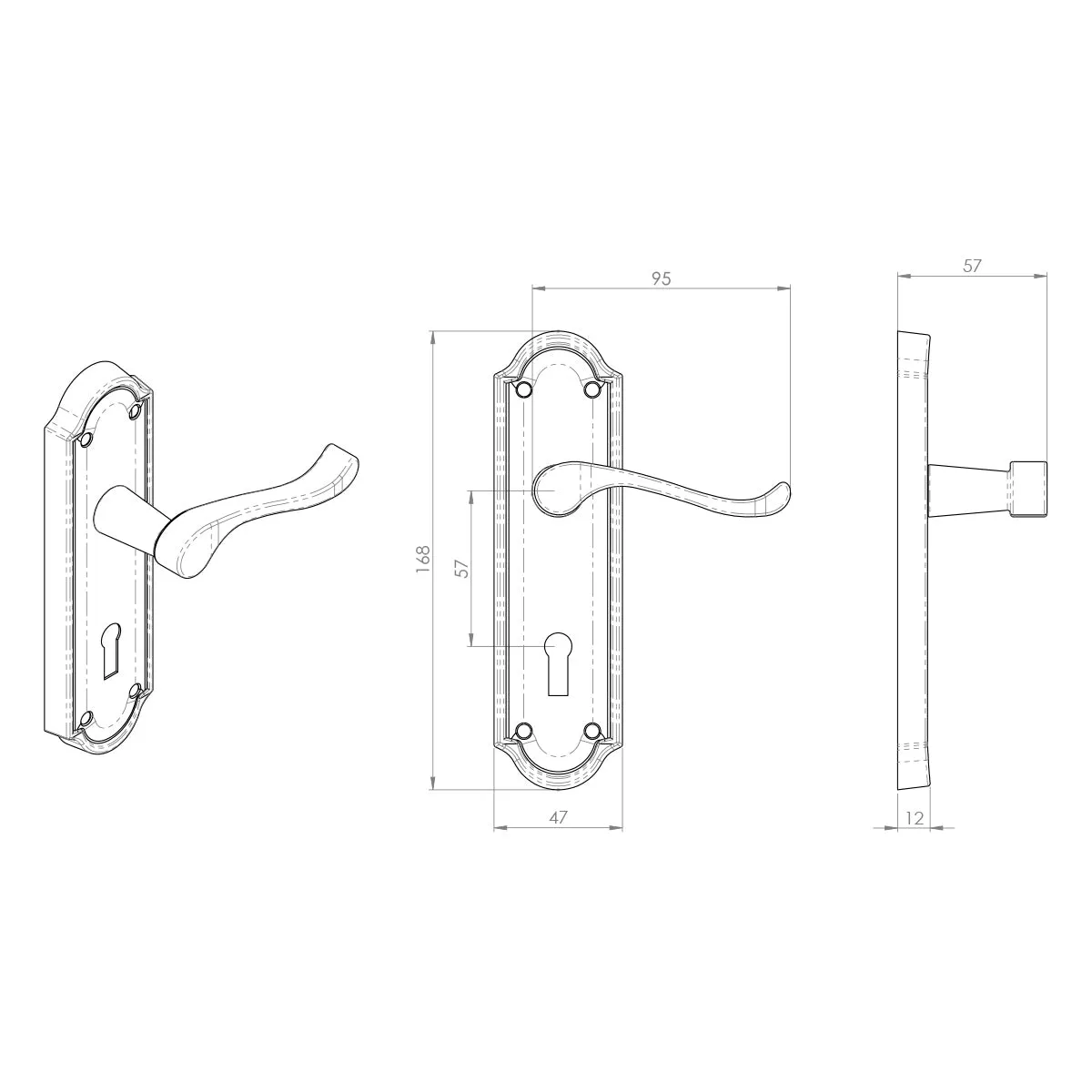 Double Door DL17 Ashtead Lever Lock Polished Brass - Combo Handle & Accessory Pack