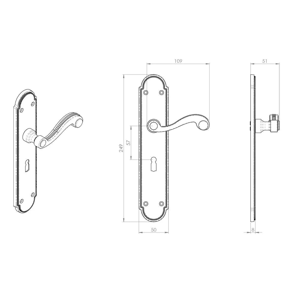 Double Door DL271 Chesham Lever Lock Handles Polished Brass - Combo Handle & Accessory Pack