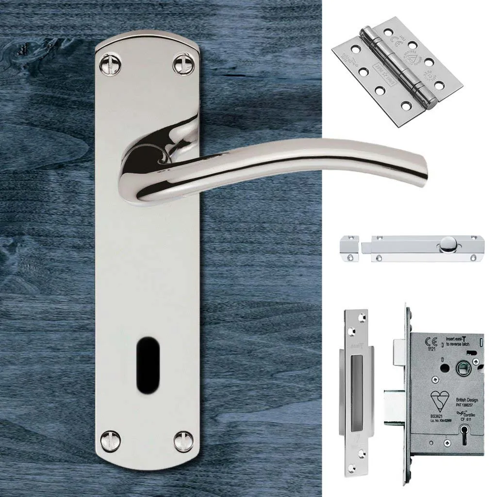 Double Door Serozzetta Tres SZC031CP Lever Lock Polished Chrome - Combo Handle & Accessory Pack