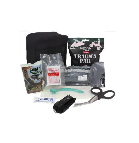 Ever Ready First Aid Tactical Trauma IFAK Kit Feat. Trauma Pack QuikClot, Israeli Bandage, SWAT-T Tourniquet in IFAK Molle Pouch with Tactical LED Flashlight