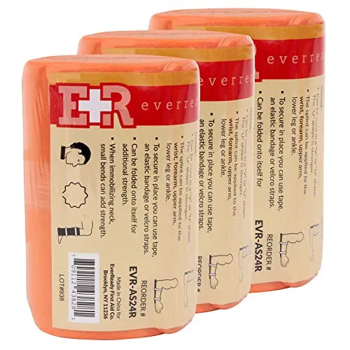 Ever Ready First Aid Universal Aluminum Splint, 24 Inch Rolled - 3 Pack