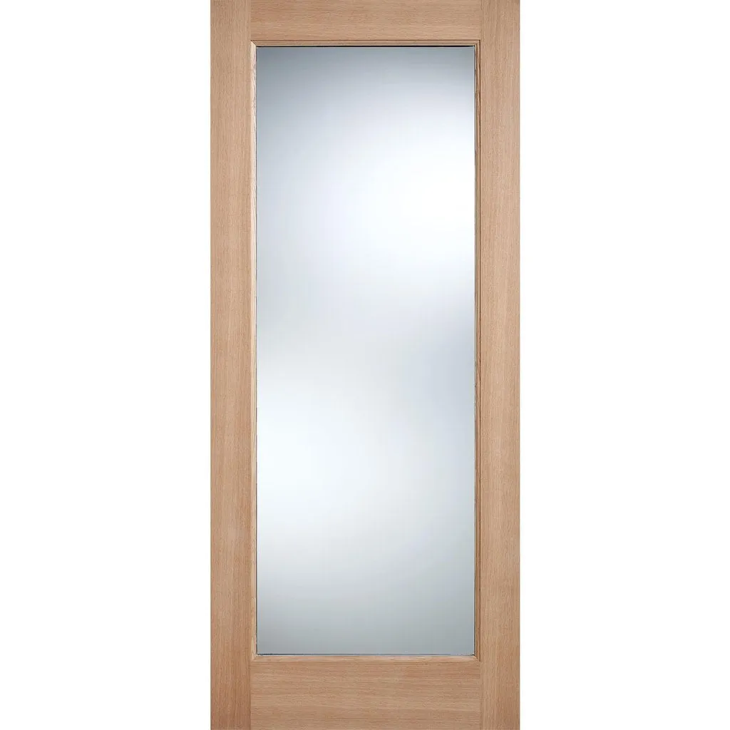 External Shaker 1L Oak Back Door - Clear Double Glazing