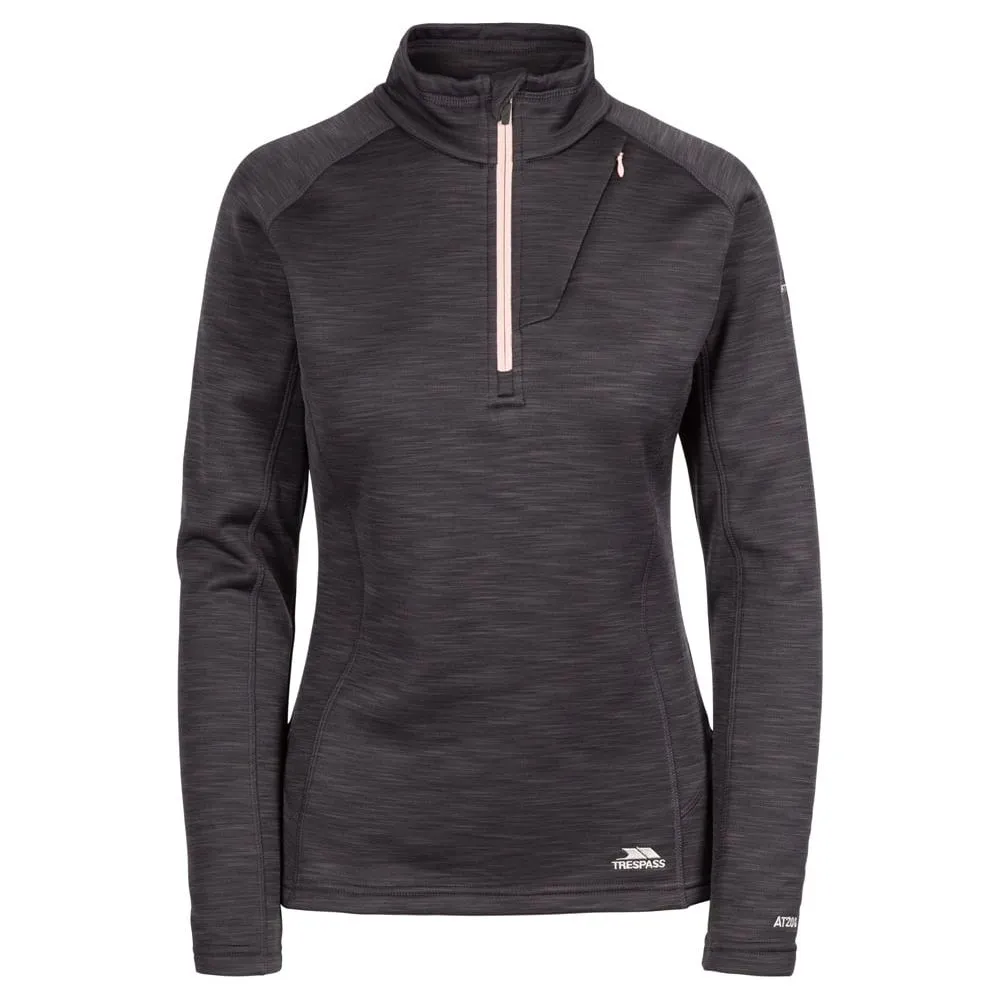 Fairford Women's Half Zip Fleece Top in Black Marl