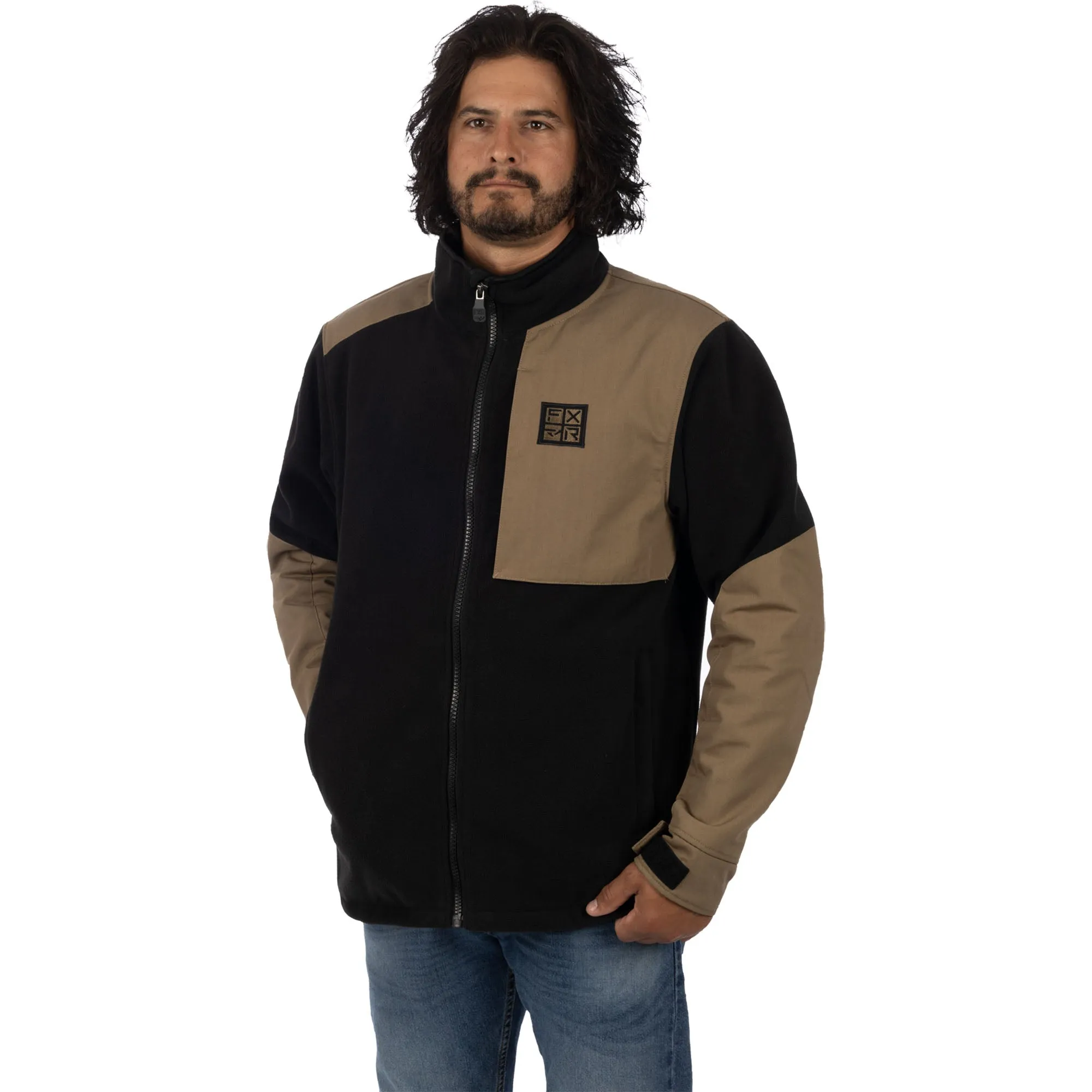 FXR Grind Fleece Snowmobile Jacket Black/Canvas