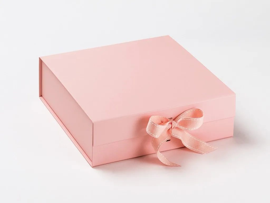 Large Pale Pink Luxury Gift box with magnetic closure, and choice of ribbon (Pack of 12)