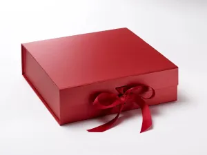 Large Pearlescent Red Luxury Gift box with magnetic closure, and choice of ribbon (Pack of 12)