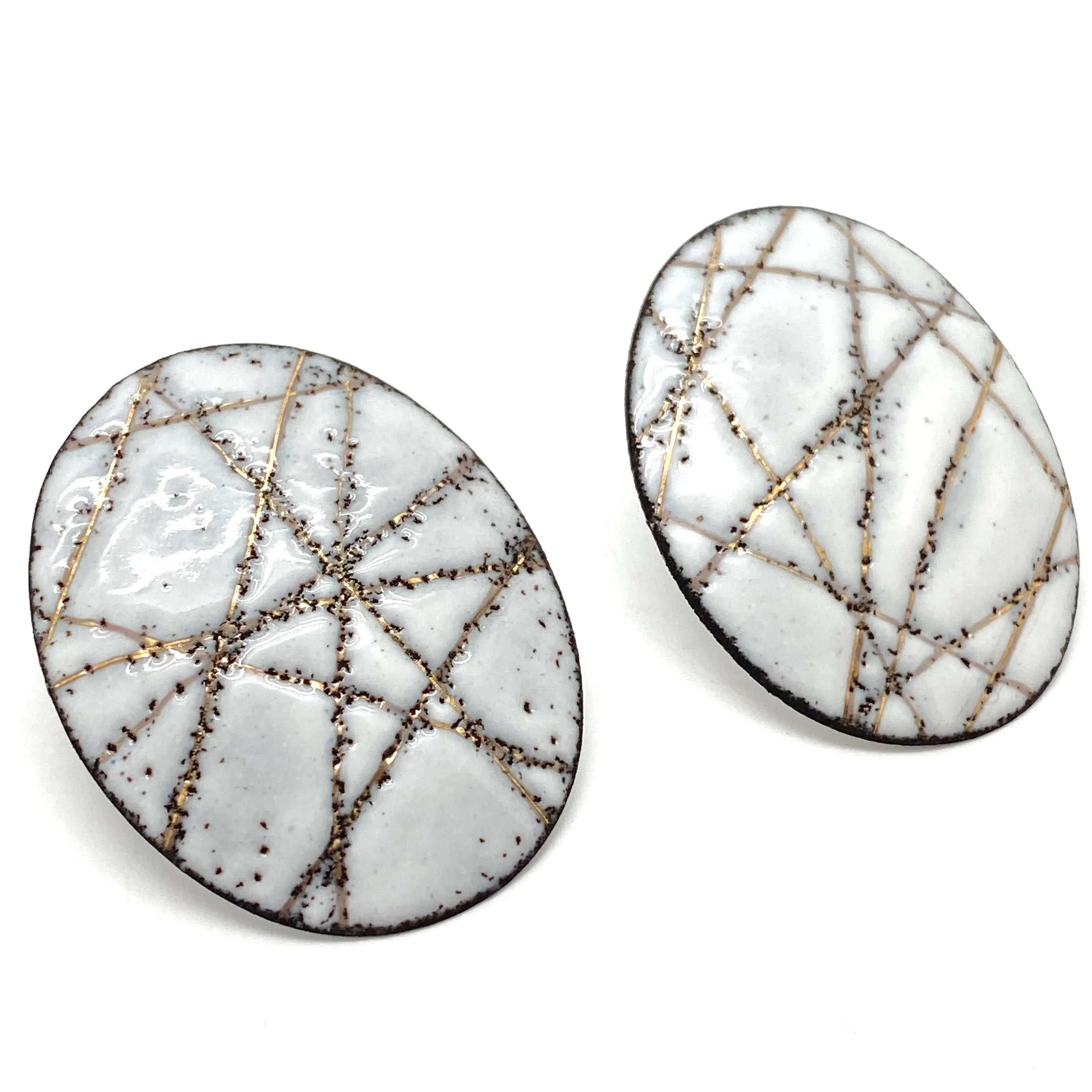 Line Oval Glyph Studs