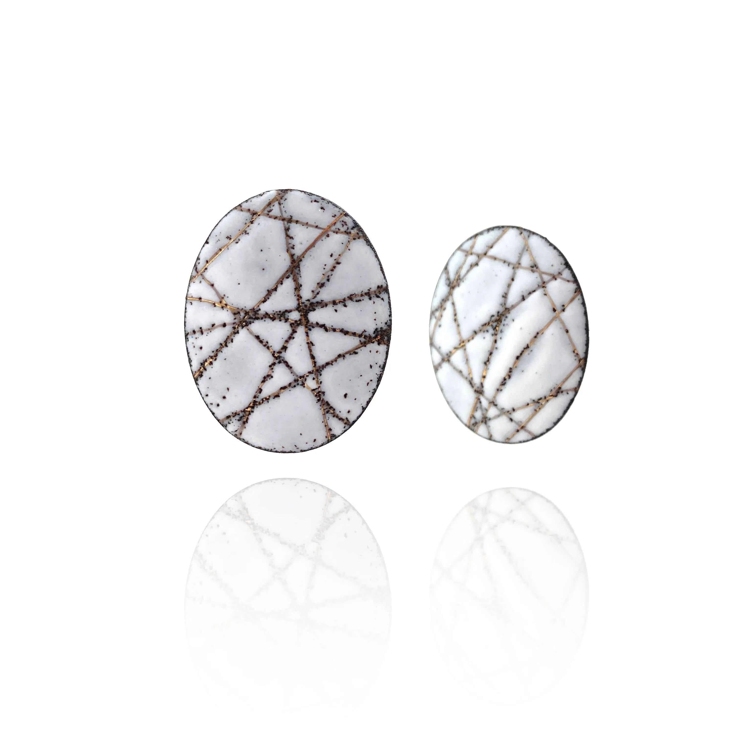 Line Oval Glyph Studs