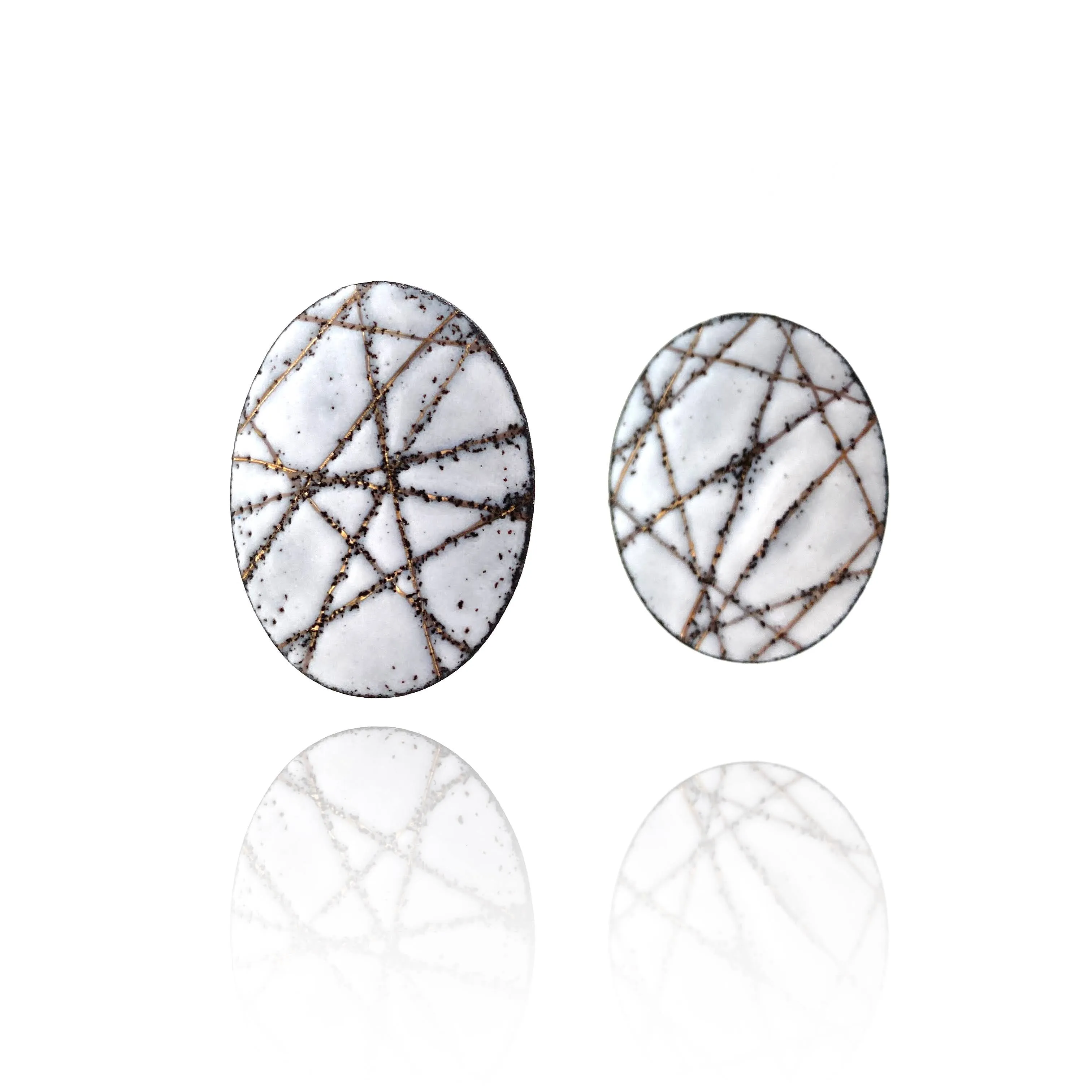 Line Oval Glyph Studs