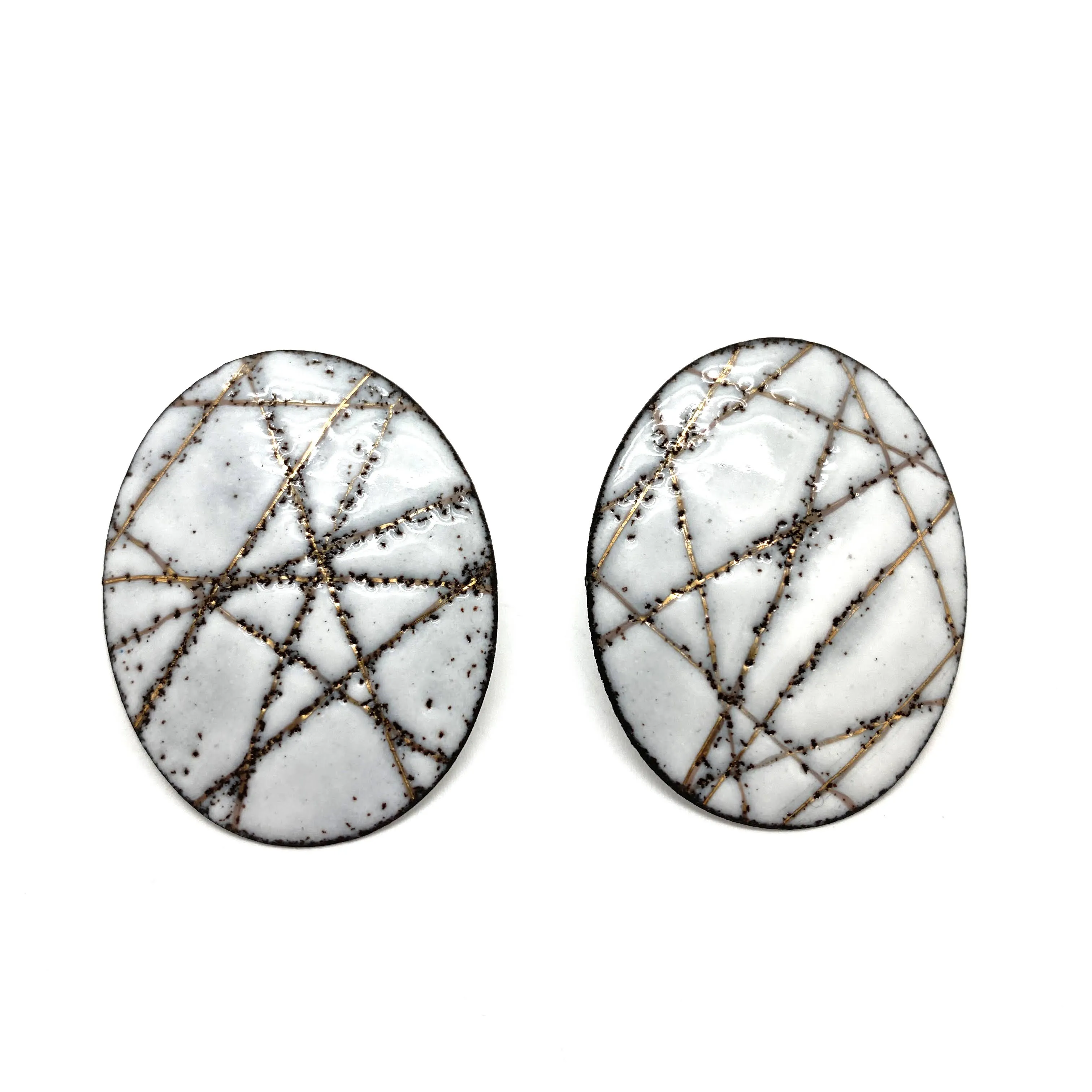 Line Oval Glyph Studs