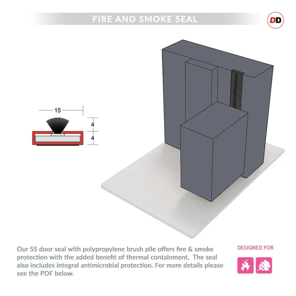 Made to Size Single Fire Door Frame and Modern Architrave Kit in Stormy Grey Primed MDF - Suits 30 Minute Fire Doors