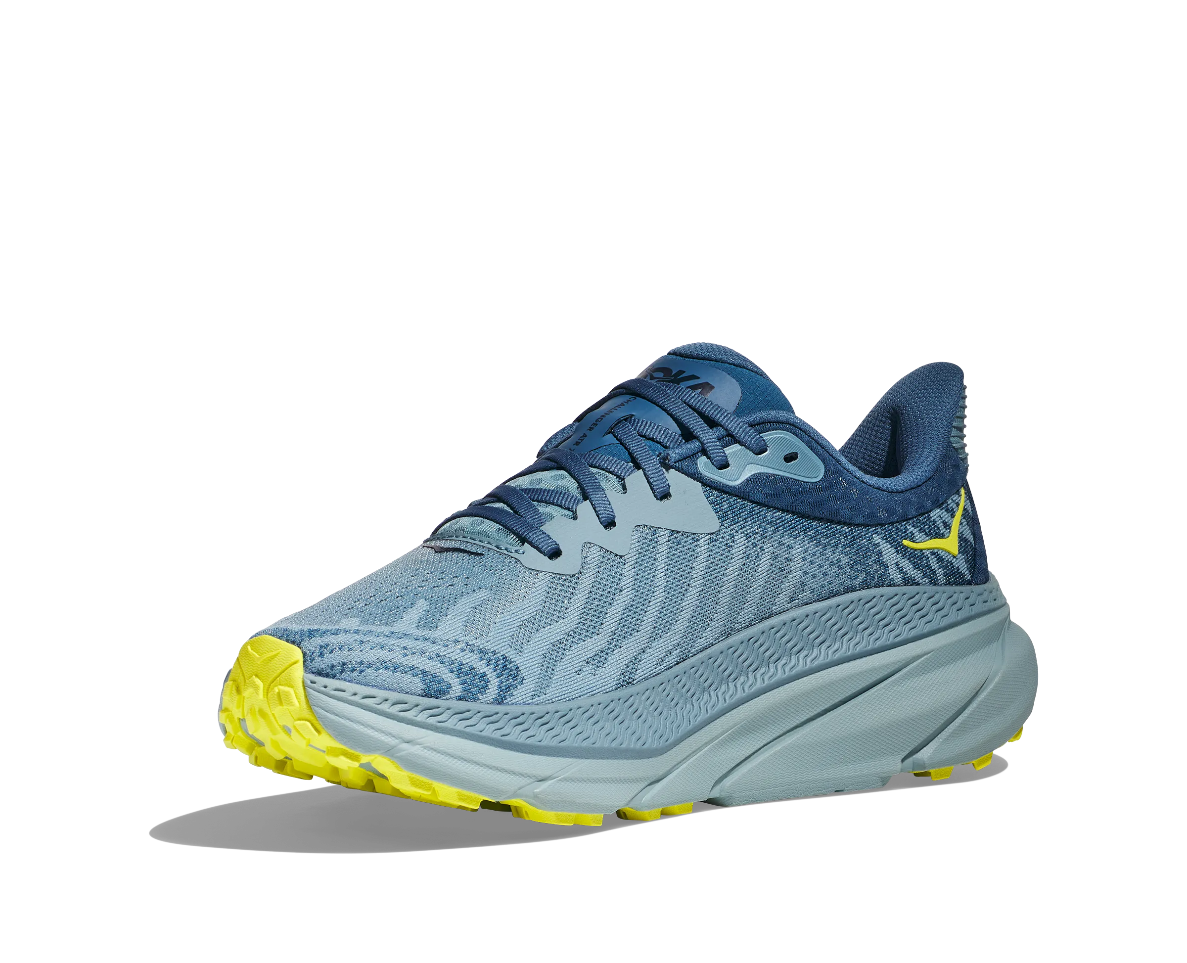 Men's Hoka Challenger 7 Color: Stone Blue/Evening Primrose (WIDE WIDTH)