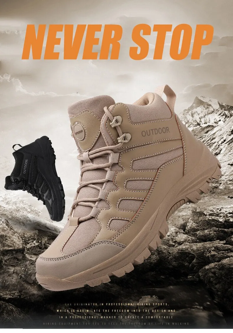 Mens Ladies Outdoor Hi-top Trekking Shoes Breathable Non-slip Sports Climb Rock Sneakers Hiking Boots