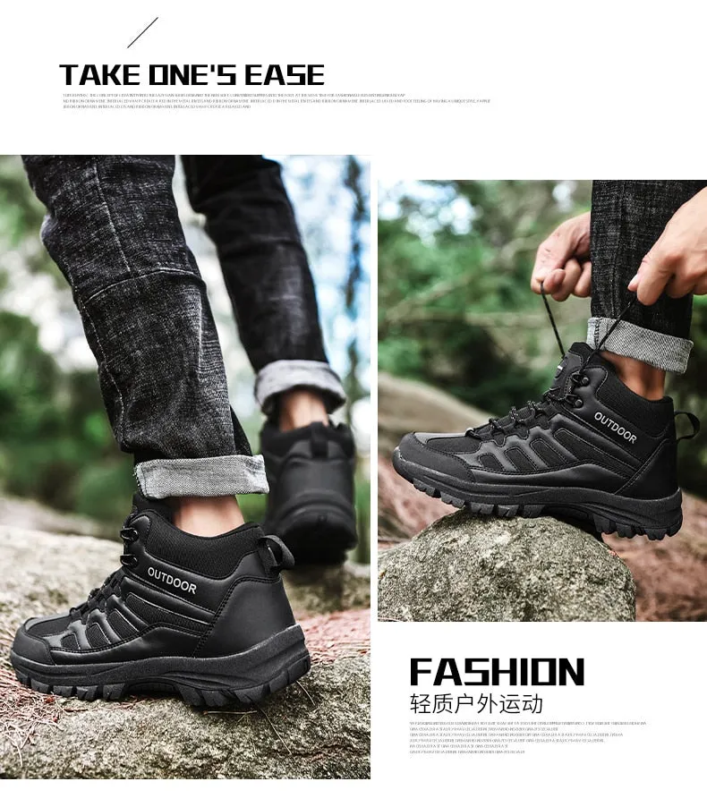 Mens Ladies Outdoor Hi-top Trekking Shoes Breathable Non-slip Sports Climb Rock Sneakers Hiking Boots