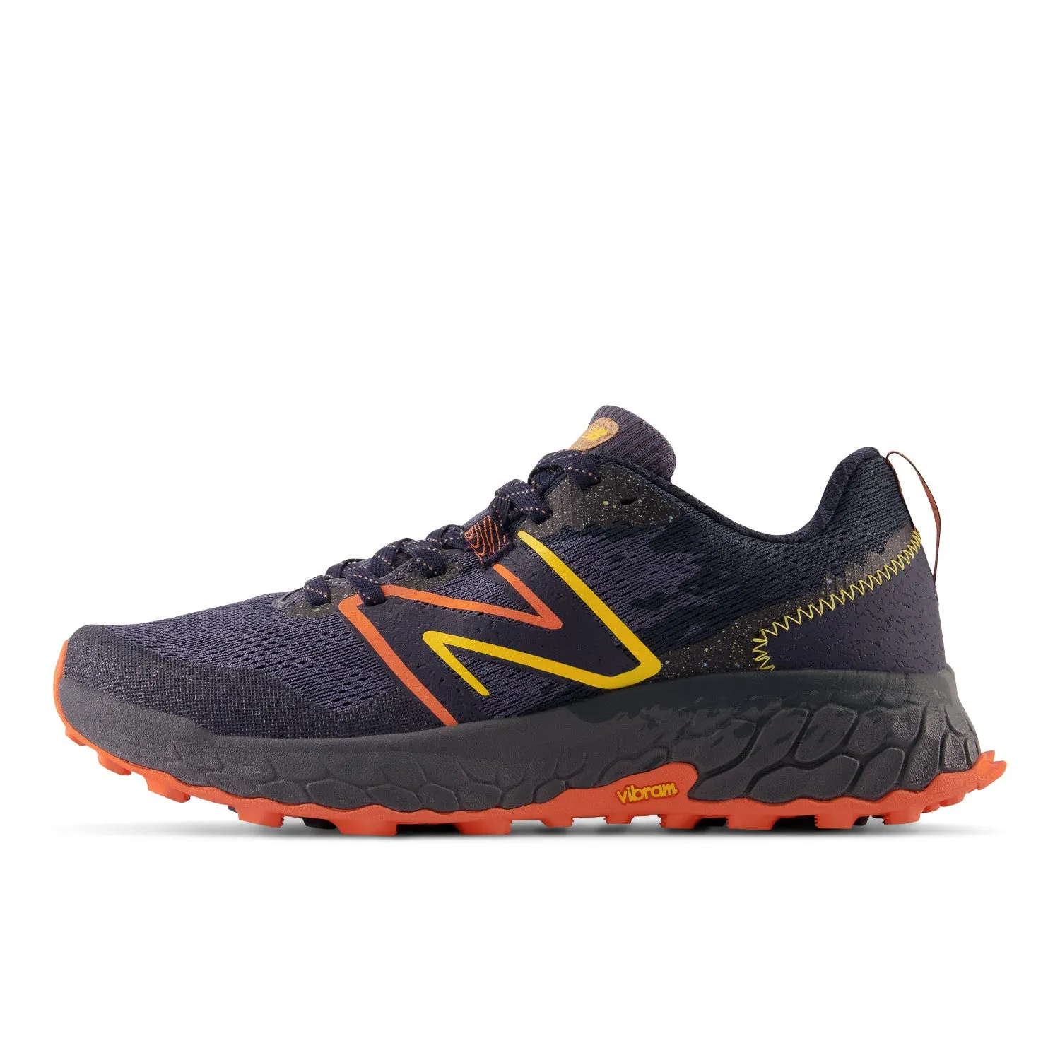 Men's New Balance Fresh Foam X Hierro v7 Color: Thunder with Vibrant Orange and Vibrant Apricot