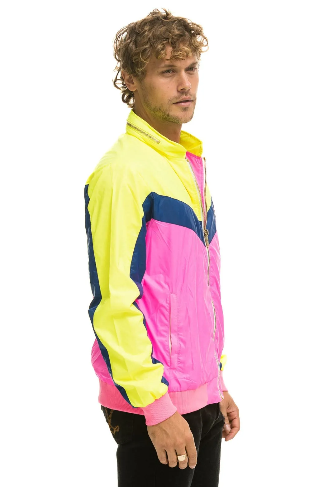 MEN'S WINDBREAKER JACKET - NEON PINK