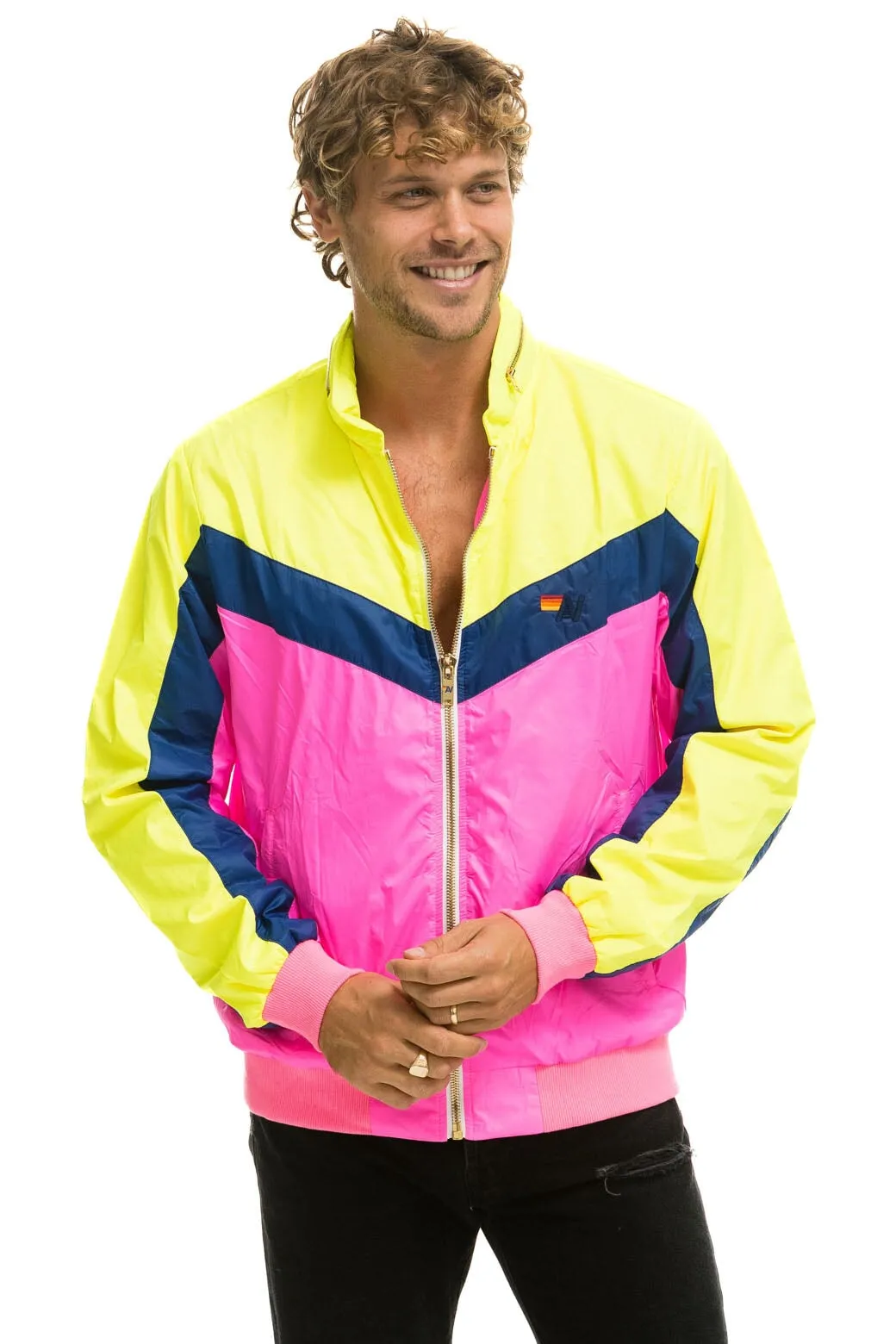 MEN'S WINDBREAKER JACKET - NEON PINK