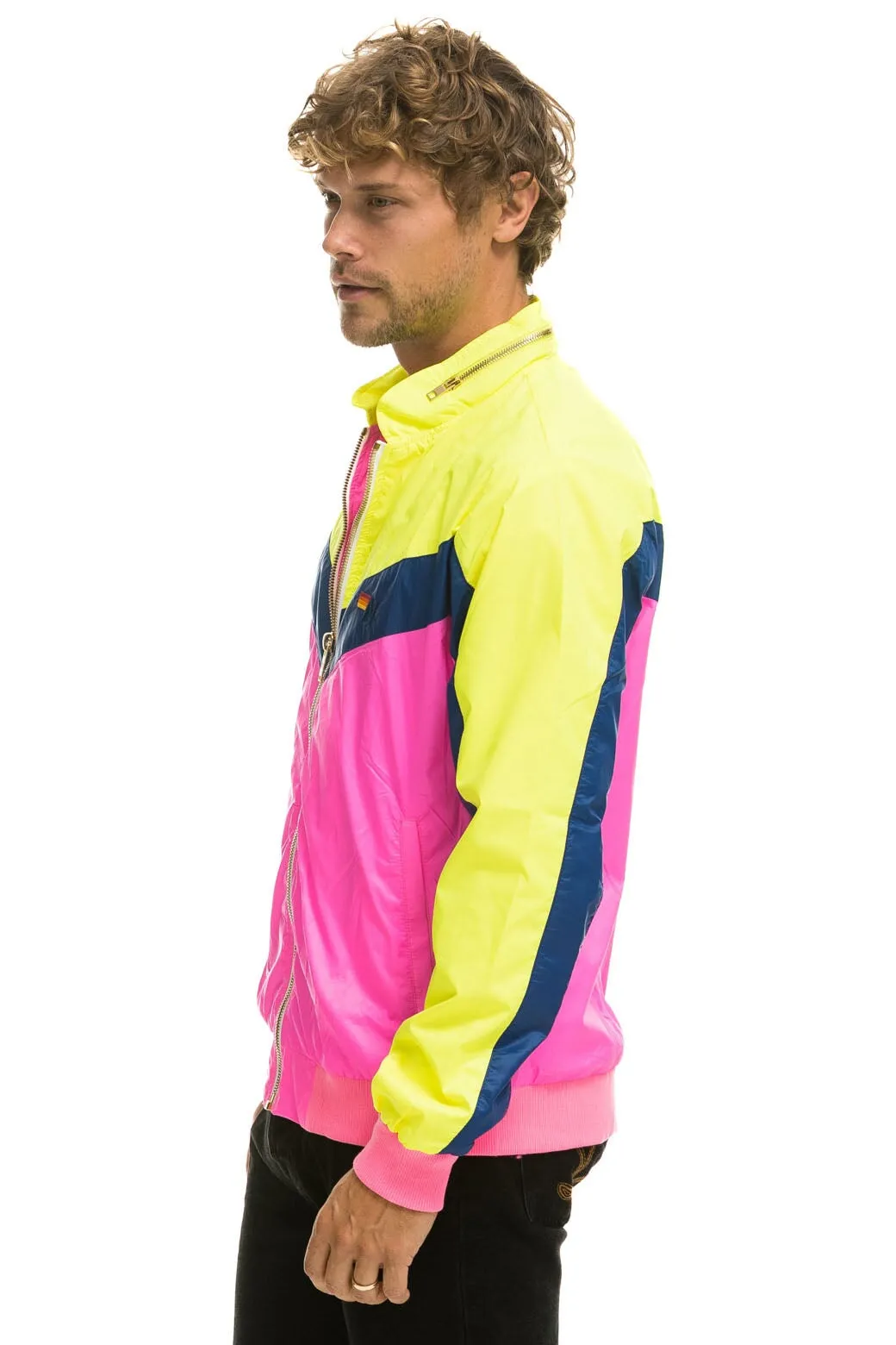 MEN'S WINDBREAKER JACKET - NEON PINK