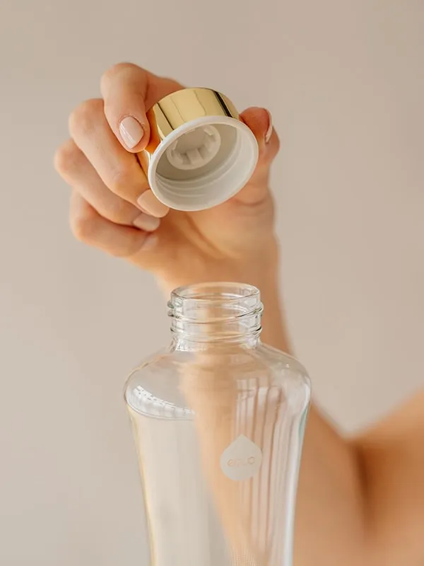 Metallic Gold Glass Bottle