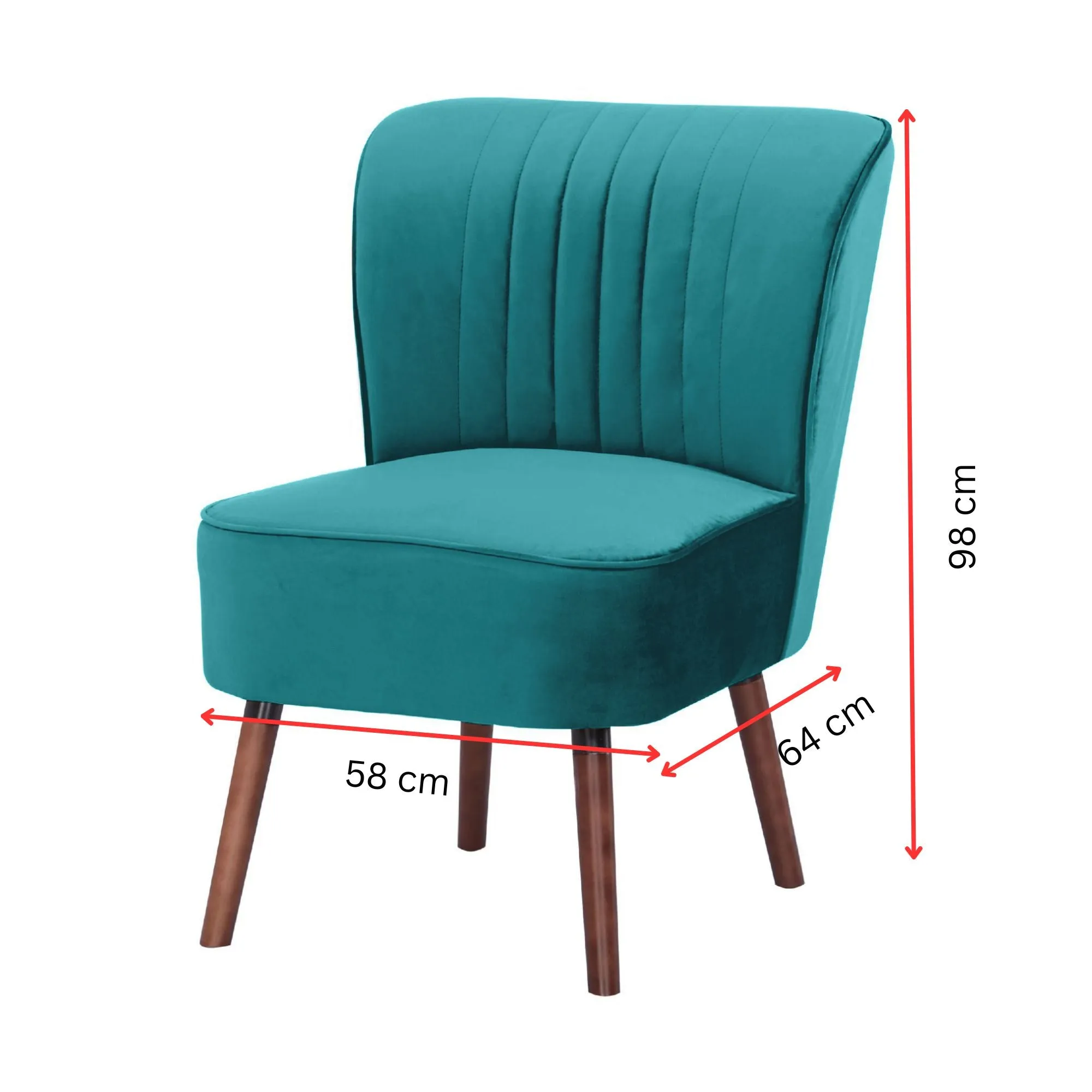 Mid Blue Upholstered Accent Chair, Durable Wooden Frame