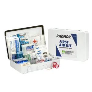 Radnor 64058054 195-Piece First Aid Kit for 50 Person, Metal, Portable or Wall Mount, White, 1 Each