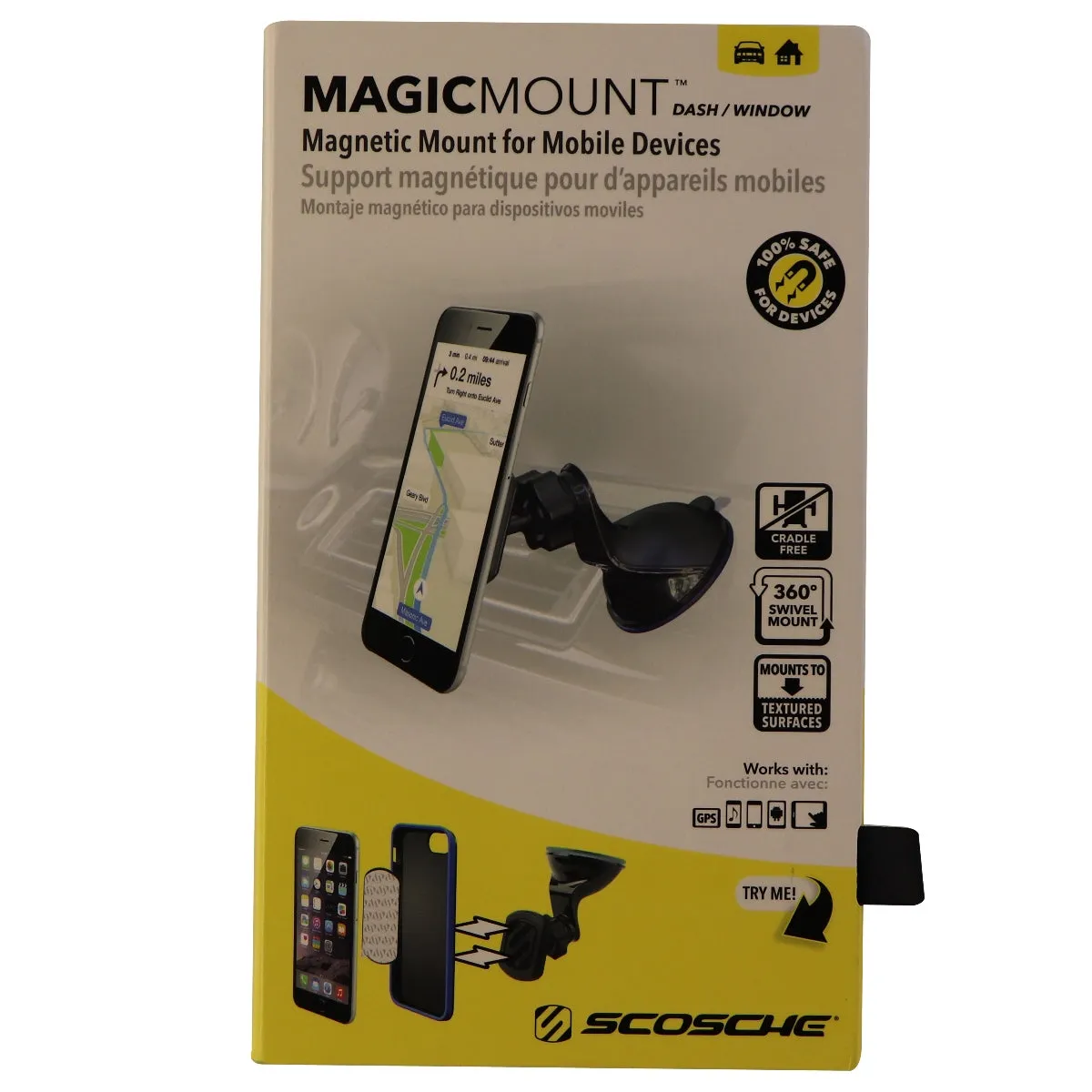 Scosche MagicMount Suction Magnet Mount for Mobile Devices - Black