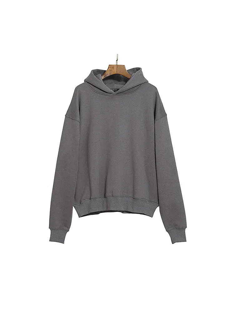 Simple Solid Color Fleece Hoodie