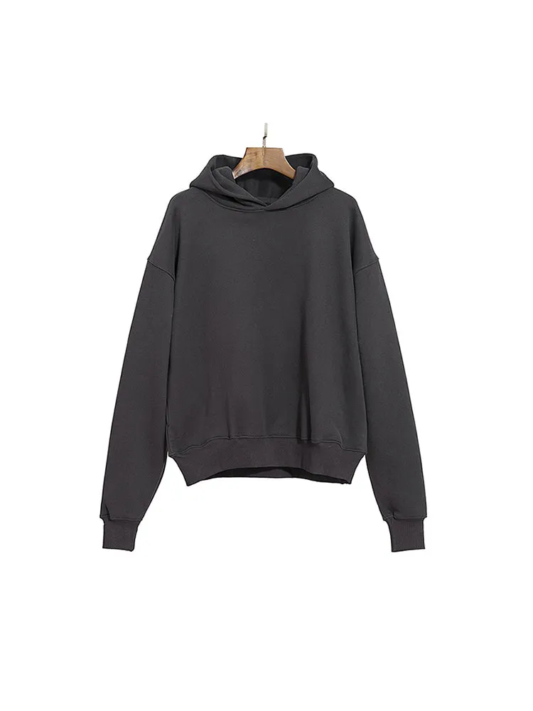 Simple Solid Color Fleece Hoodie