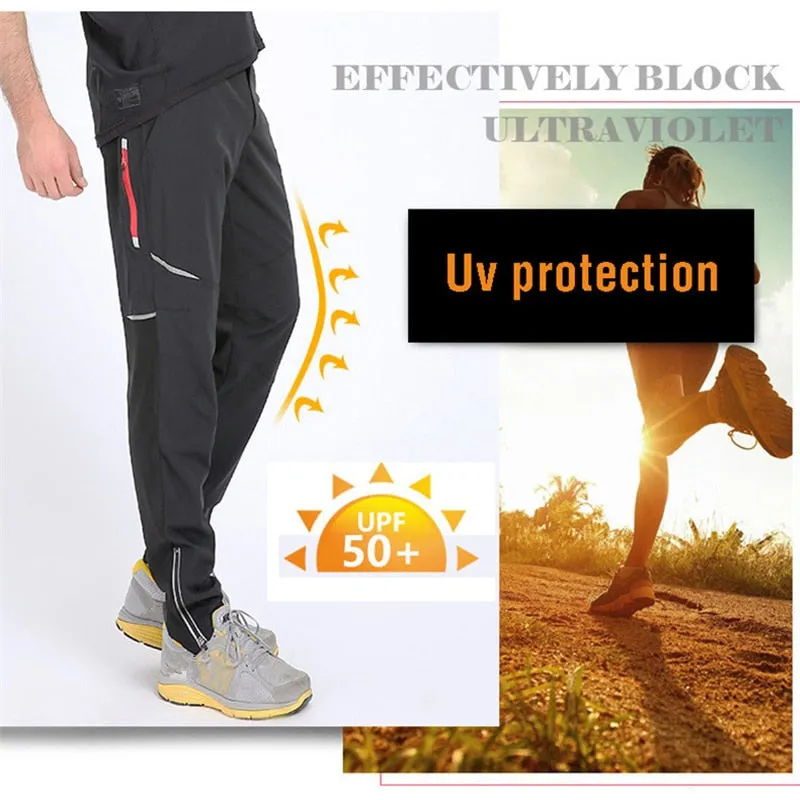 Spring Summer Men Cycling Pants Sports MTB Cargo Pants Quick Dry Reflective Trekking Pants Waterproof Trousers