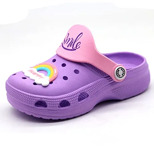 SVAAR Attractive Clog Shoes for Boys & Girls || Indoor & Outdoor Sandals Clogs for Kids Lavender