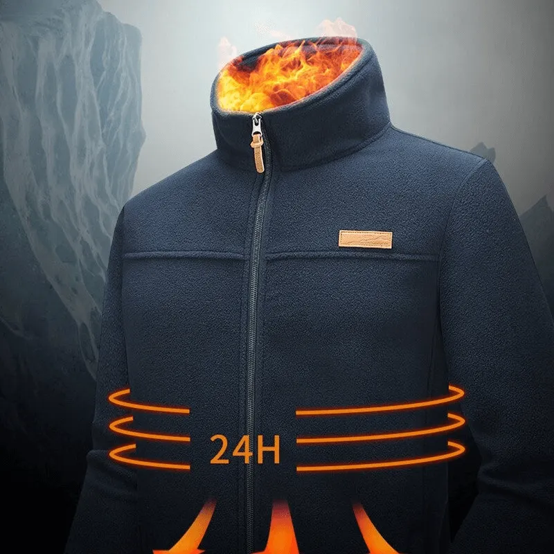 Trekking Men's High Collar Zipper Fleece Jacket with Pockets - SF0230