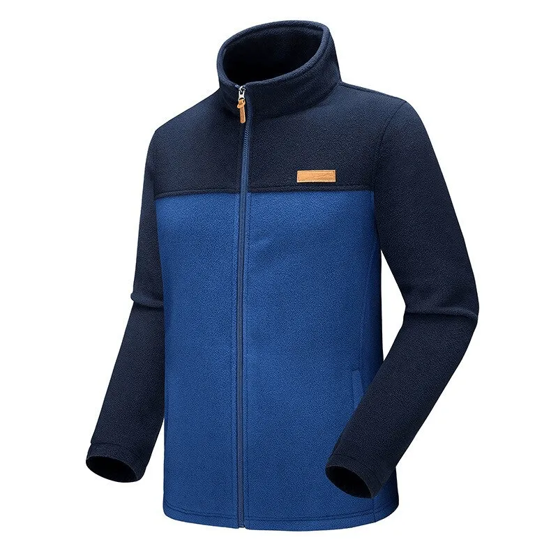 Trekking Men's High Collar Zipper Fleece Jacket with Pockets - SF0230