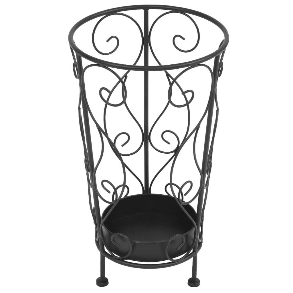 Umbrella Stand Vintage Style Metal 26x46 cm Black