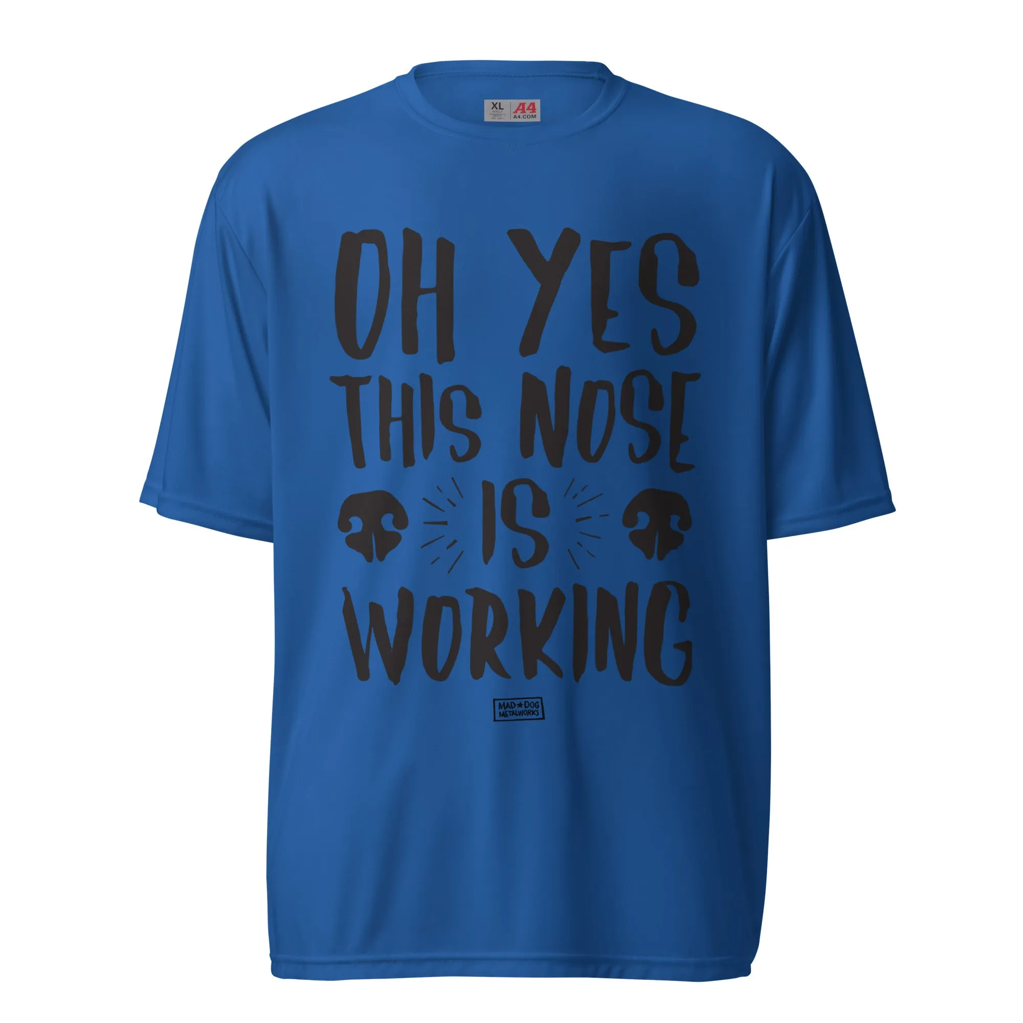 unisex performance crew neck shirt: this nose is working (light colors)