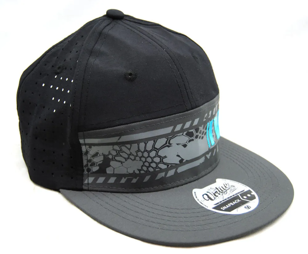 Virtue Snapback Hat Grey/Black/Cyan - One Size Fits Most