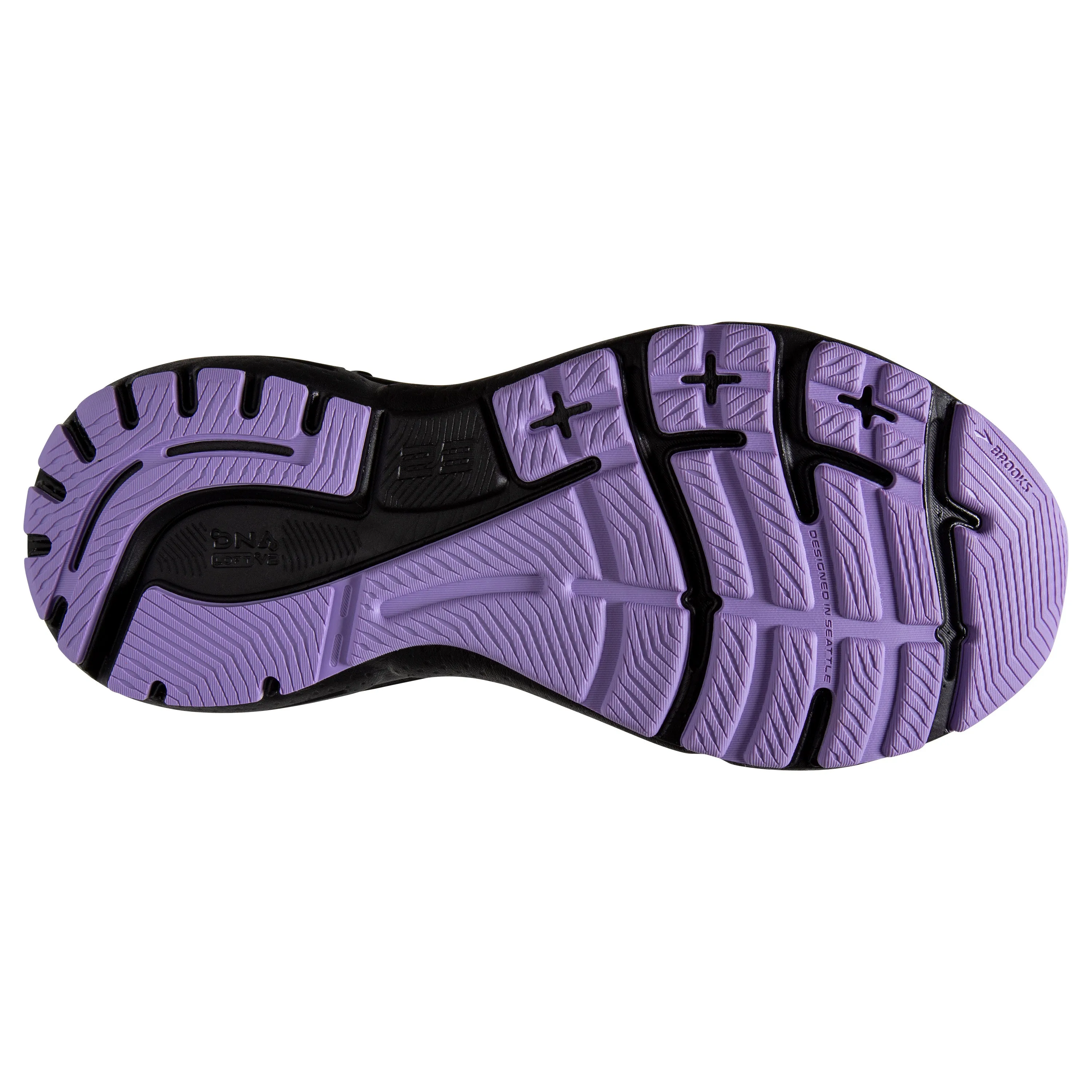 Women's Brooks Adrenaline GTS 23 1203811D039 Color: Grey/Black/Purple (WIDE WIDTH)