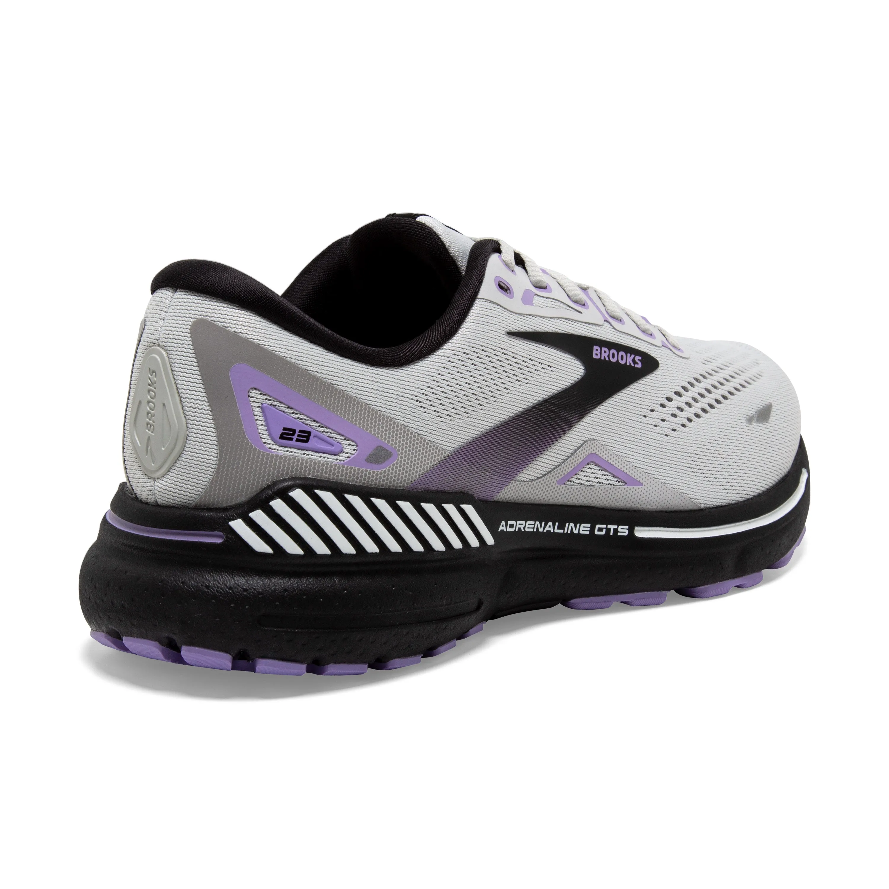 Women's Brooks Adrenaline GTS 23 1203811D039 Color: Grey/Black/Purple (WIDE WIDTH)