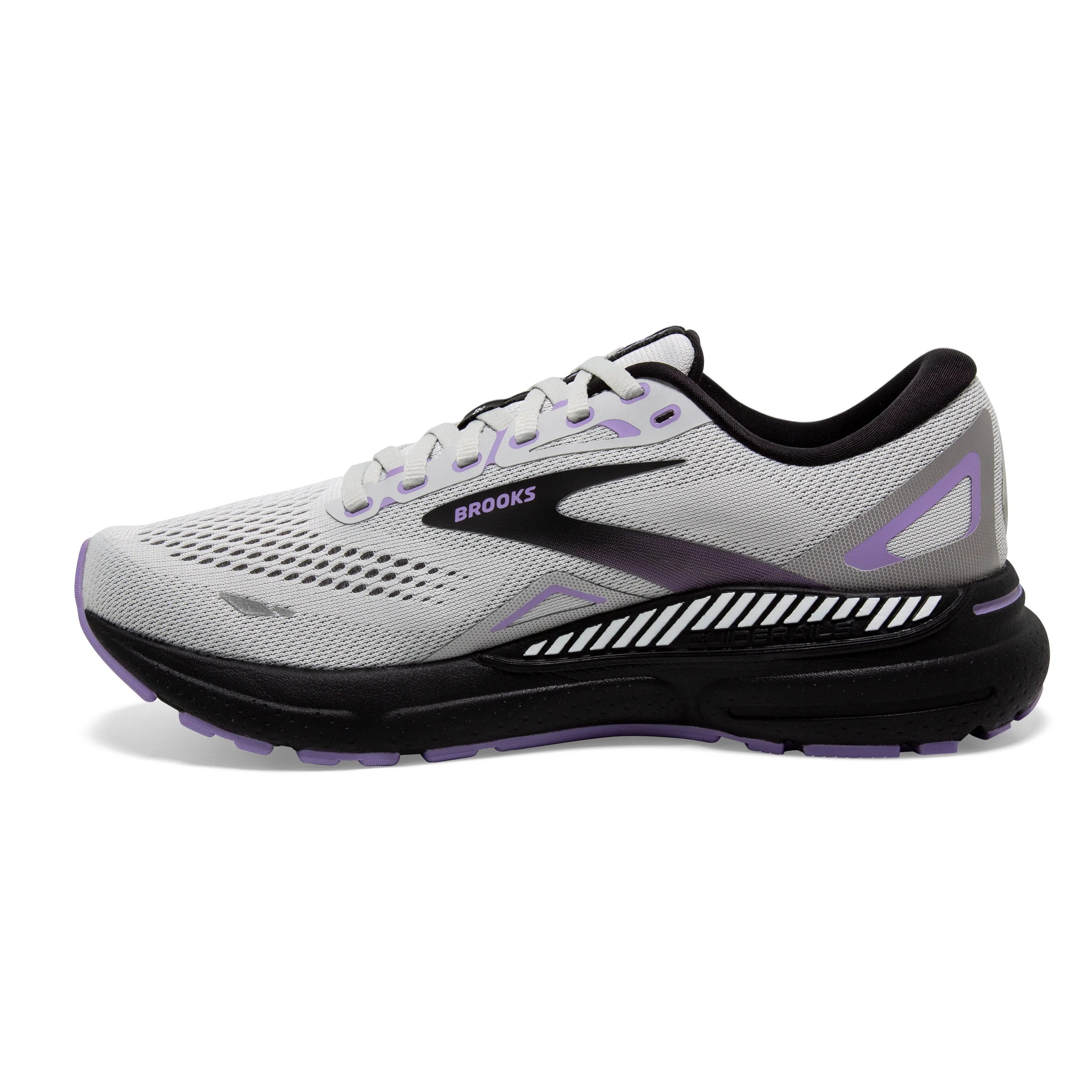 Women's Brooks Adrenaline GTS 23 1203811D039 Color: Grey/Black/Purple (WIDE WIDTH)