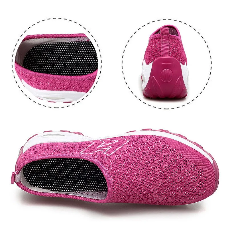 Women's comfortable lightweight breathable mesh shoes rubber