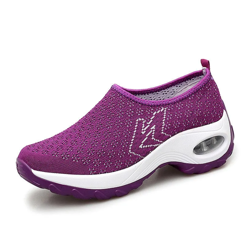 Women's comfortable lightweight breathable mesh shoes rubber