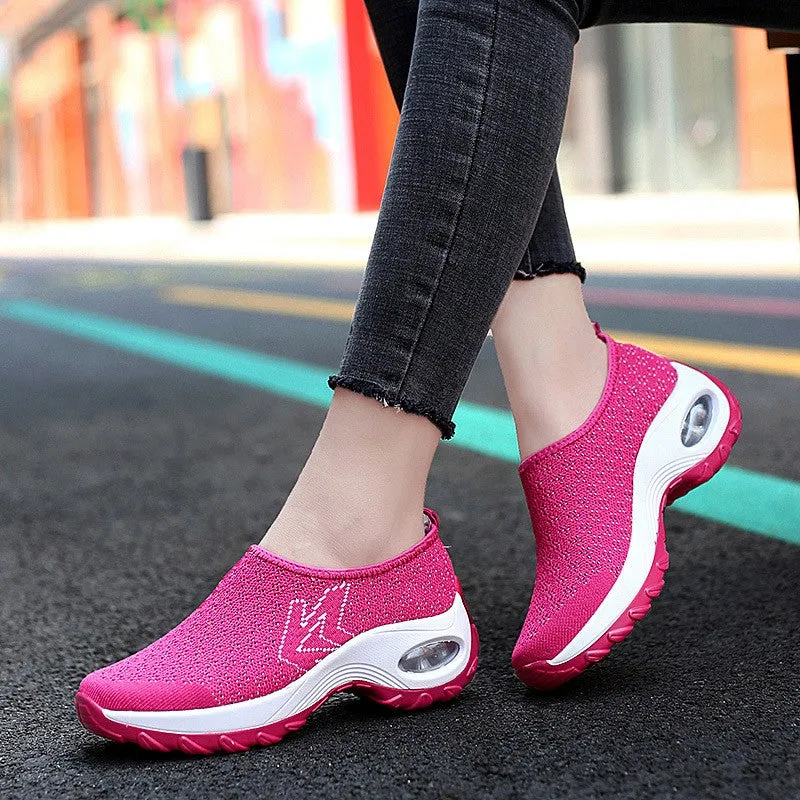 Women's comfortable lightweight breathable mesh shoes rubber