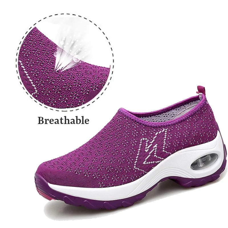 Women's comfortable lightweight breathable mesh shoes rubber